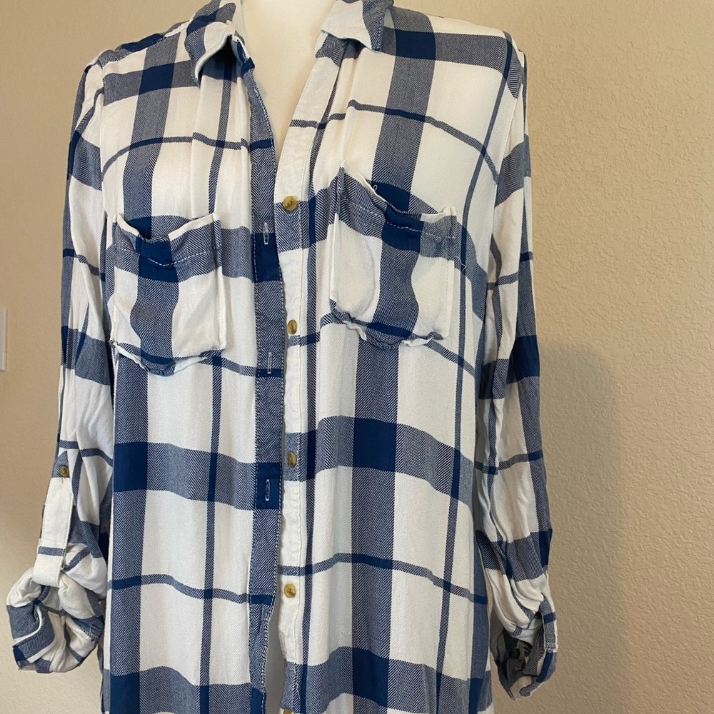 Tinsel Brand Blue/Wht Plaid Sz XL